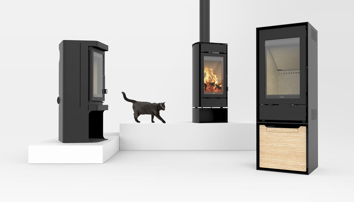 TEK Wood Stove Collection , INNGAGE INNGAGE 인더스트리얼 거실 벽난로 & 액세서리