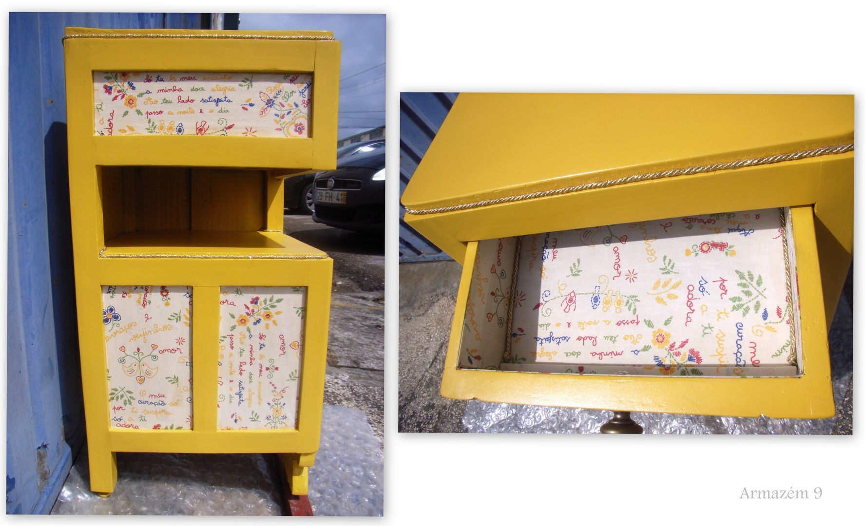 Mesas de Cabeceira Recuperas e Recicladas, Armazém 9 Armazém 9 Phòng ngủ phong cách mộc mạc Than củi Multicolored Bedside tables