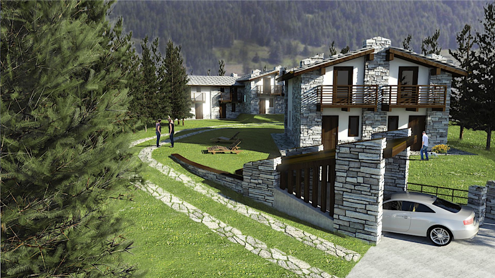 Chalet Damiano Ferrando | Architectural Visualization | Case in stile rustico Pietra Ruota,Proprietà,Pianta,Pneumatico,Montagna,Costruzione,Pendenza,Paesaggio naturale,Casa,Lotto di terra