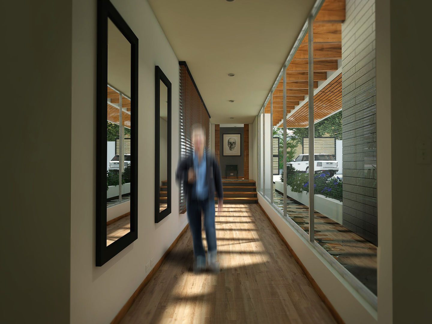 Hall alcoba huespedes Gliptica Design Pasillos, vestíbulos y escaleras de estilo moderno Madera Acabado en madera