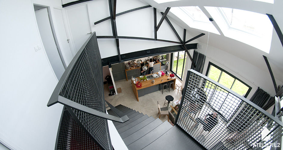 Loft, ATELIER L2 ATELIER L2 Industrial style dining room Metal