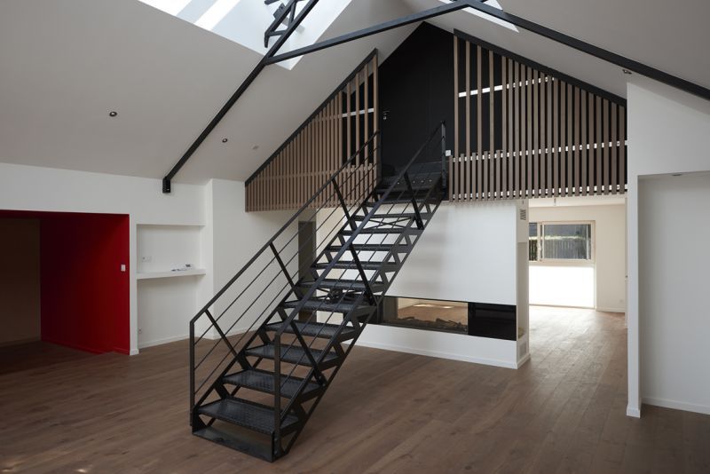 Deux Loft- extension, phenome architectures phenome architectures Pasillos, vestíbulos y escaleras modernos