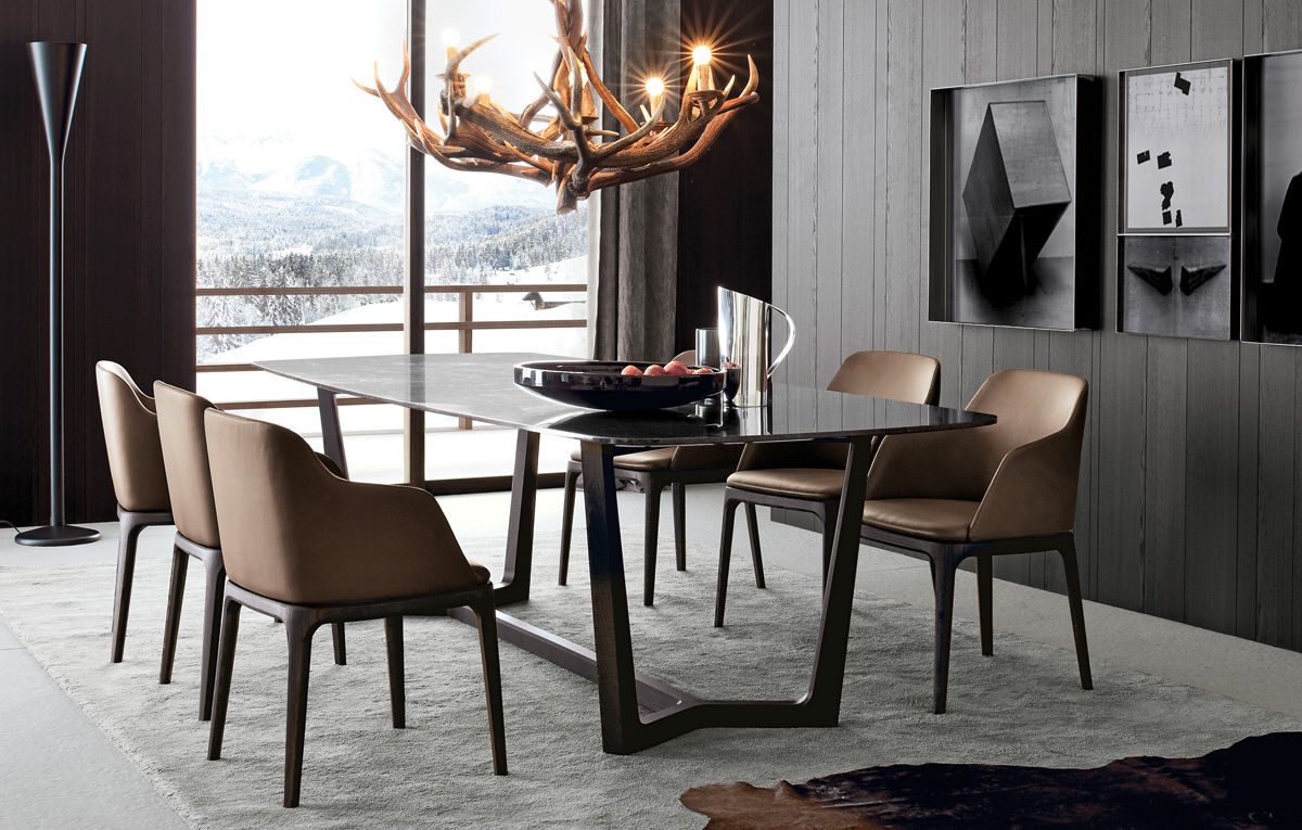 Living comedor, Michael Thonet Michael Thonet モダンデザインの ダイニング 無垢材 多色 テーブル