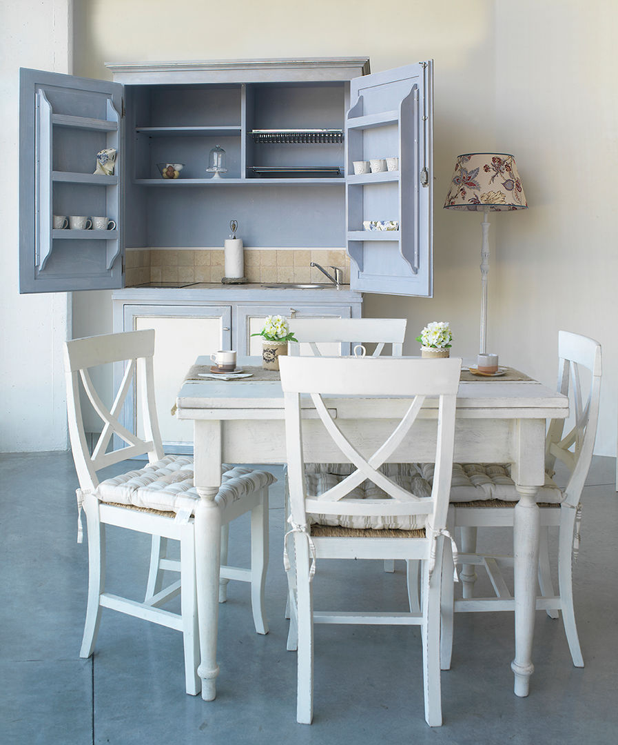 Minicucina attrezzata, LA BOTTEGA DEL FALEGNAME LA BOTTEGA DEL FALEGNAME Mediterranean style kitchen Solid Wood Multicolored