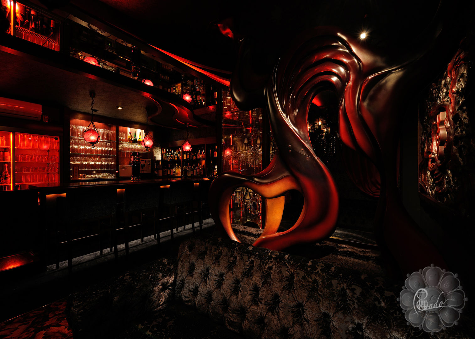 Bar Lounge ETEETEI, Design Atelier 円舞 Design Atelier 円舞 Espaces commerciaux Bars & clubs