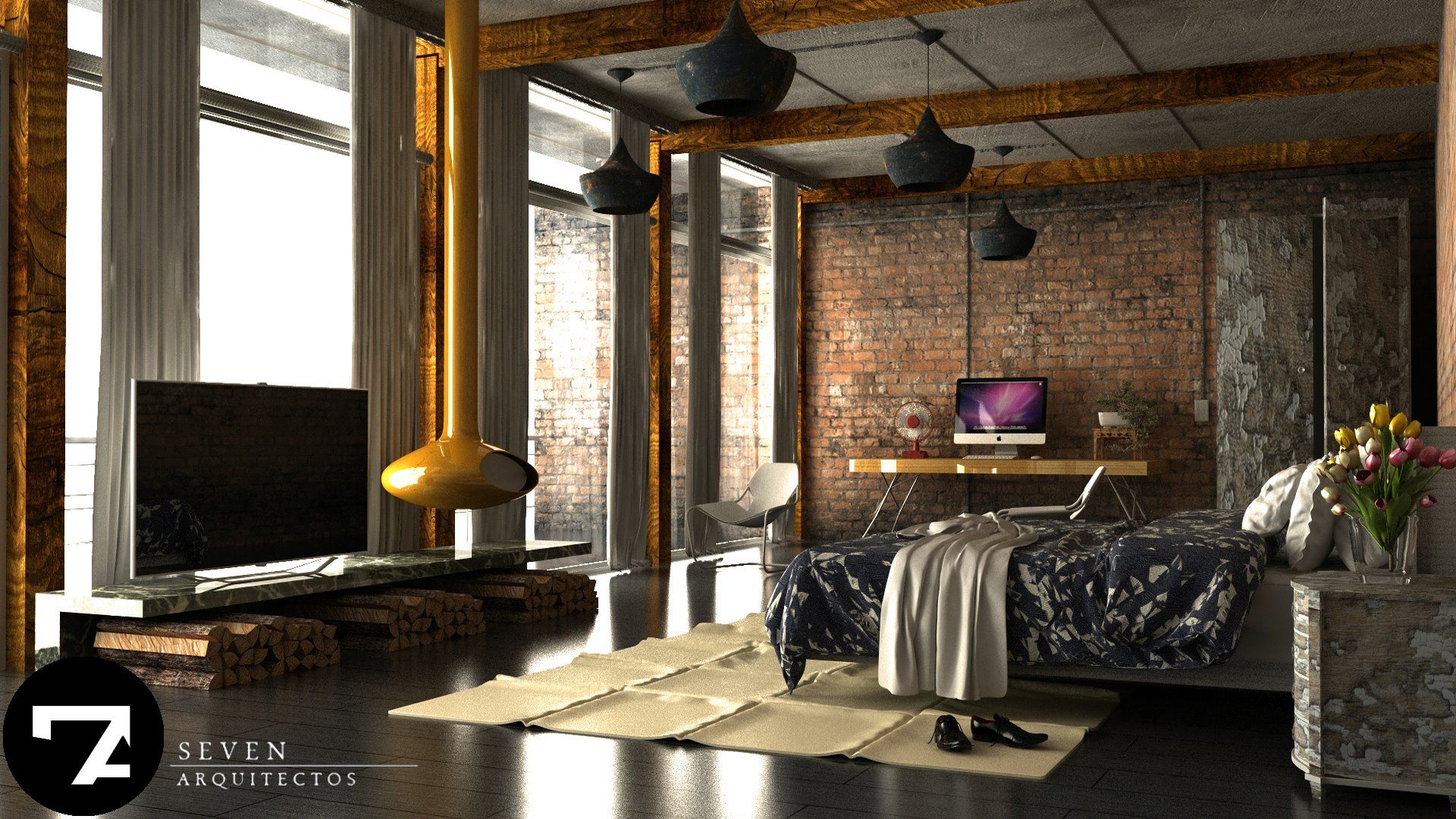 Proyectos Interiorismo, Seven Arquitectos Seven Arquitectos モダンスタイルの寝室