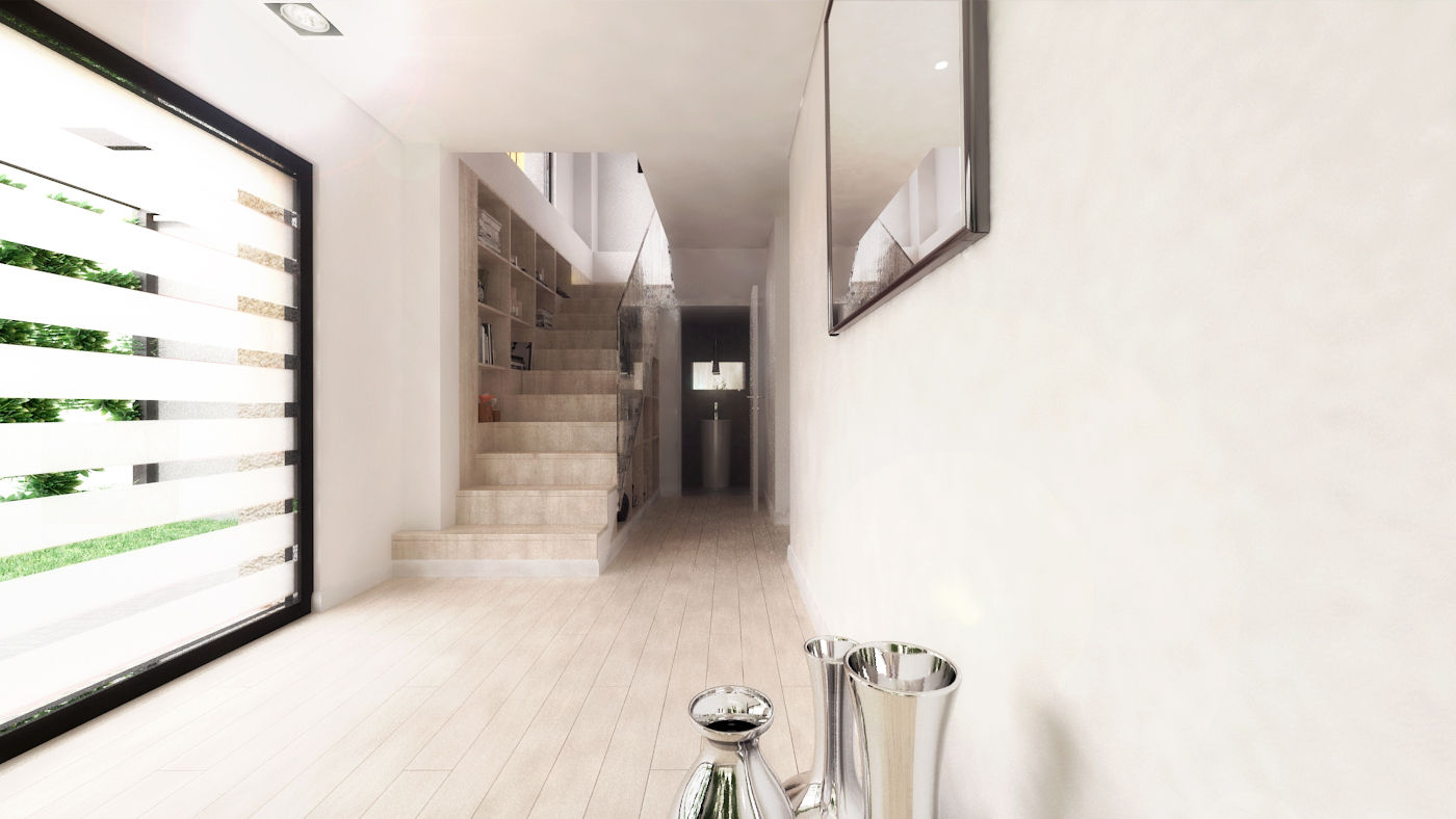 D House, Rúben Ferreira | Arquitecto Rúben Ferreira | Arquitecto Modern Corridor, Hallway and Staircase