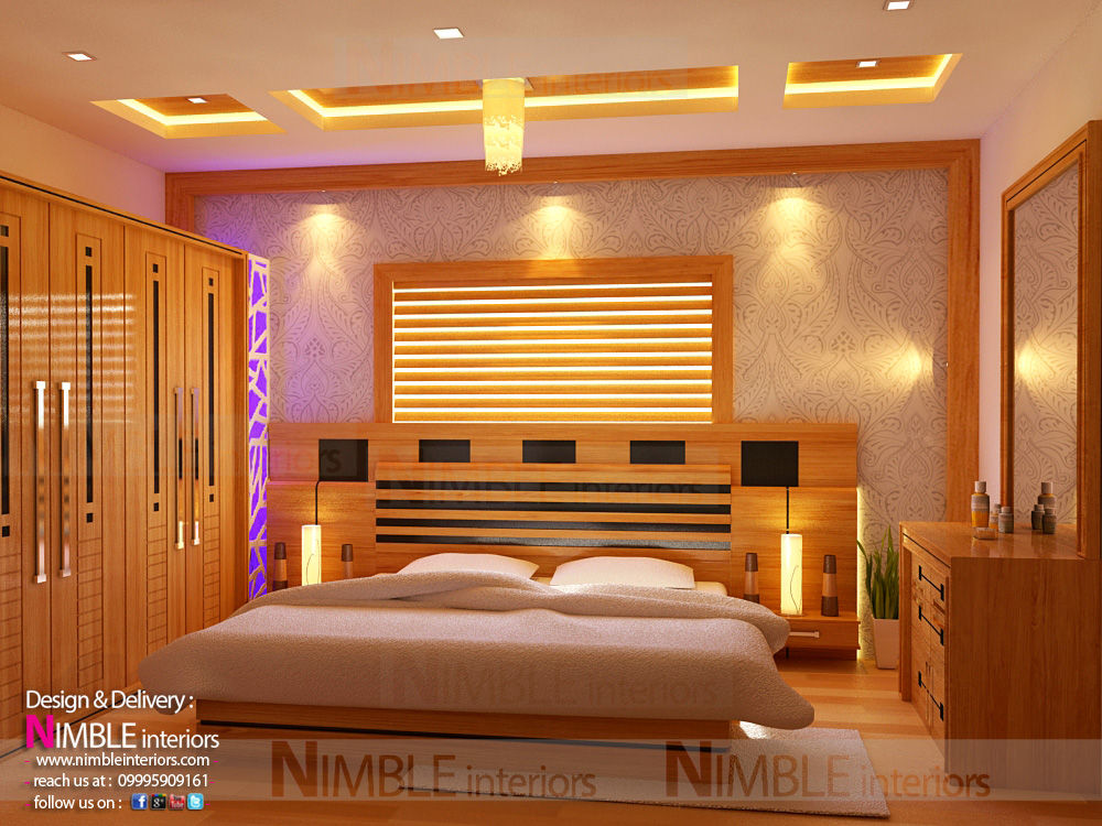 Modern Style Bedroom in Teak Wood Nimble Interiors Modern style bedroom Wood Wood effect Accessories & decoration
