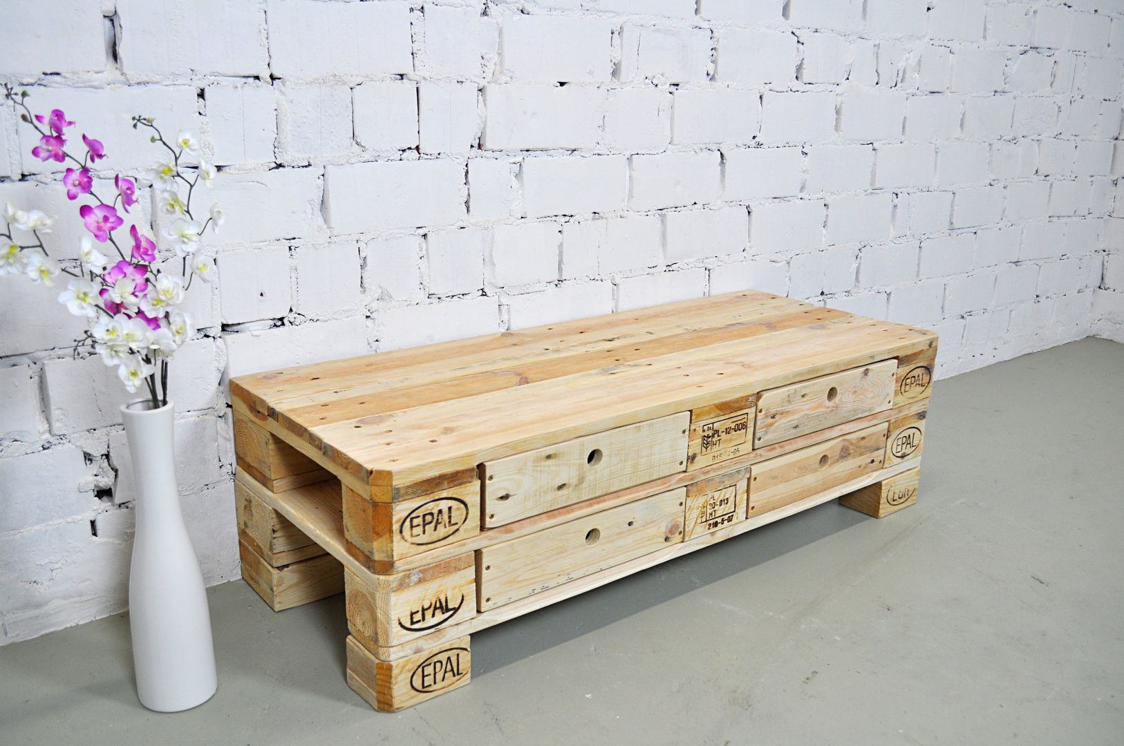 Palettenmöbel - Lowboard - No.-03 "Natur", starg starg Hành lang, sảnh & cầu thang phong cách mộc mạc Drawers & shelves