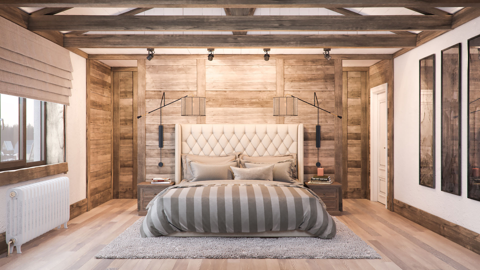 Спальная в стиле шале, Шабалин Александр Шабалин Александр Bedroom لکڑی Wood effect