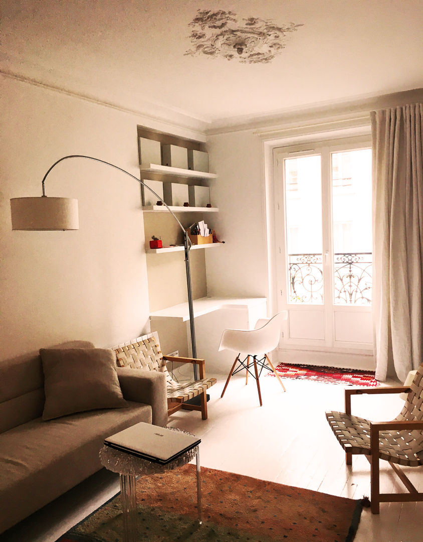 Appartement 2 pieces PARIS 18, Agence Karine Perez Agence Karine Perez Scandinavische studeerkamer Hout Hout