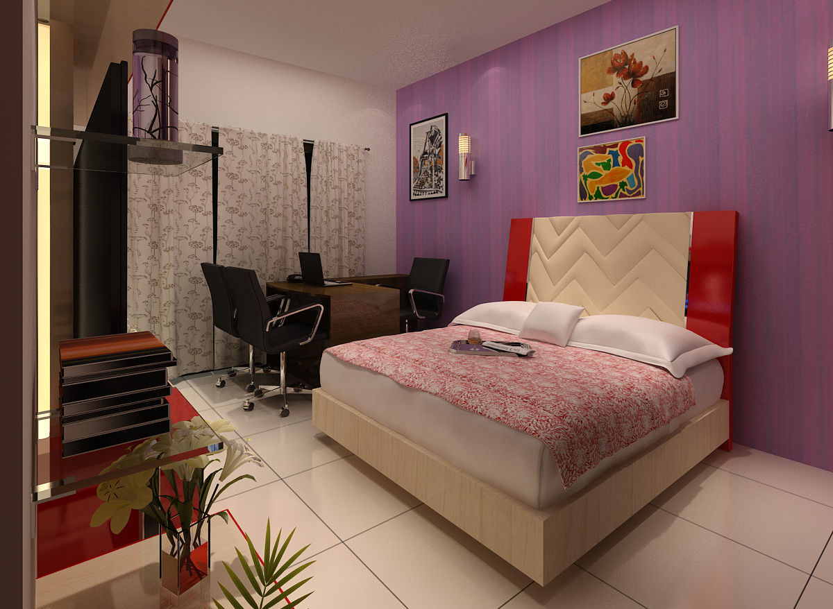 Interiors, S.R. Buildtech – The Gharexperts S.R. Buildtech – The Gharexperts Asian style bedroom Accessories & decoration