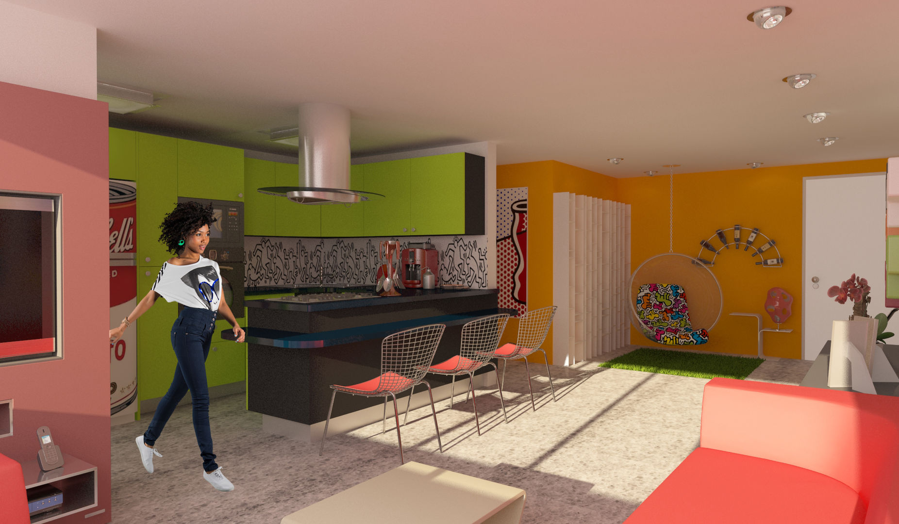 Apartamento POP Manzanares, OPFA Diseños y Arquitectura OPFA Diseños y Arquitectura Modern style kitchen