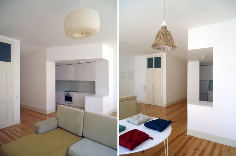 Apartment Quebra-costas, COLECTIVO arquitectos COLECTIVO arquitectos غرفة المعيشة