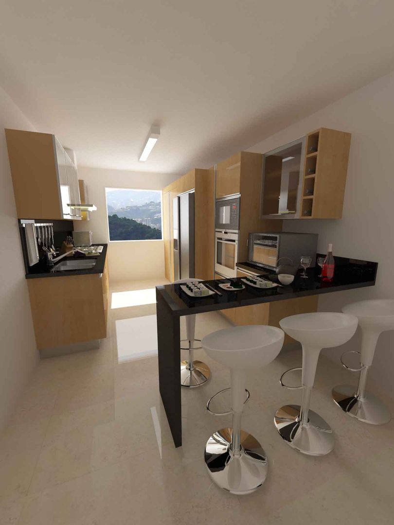 Cocinas Modelo Apartamentos EVC, OPFA Diseños y Arquitectura OPFA Diseños y Arquitectura Modern kitchen