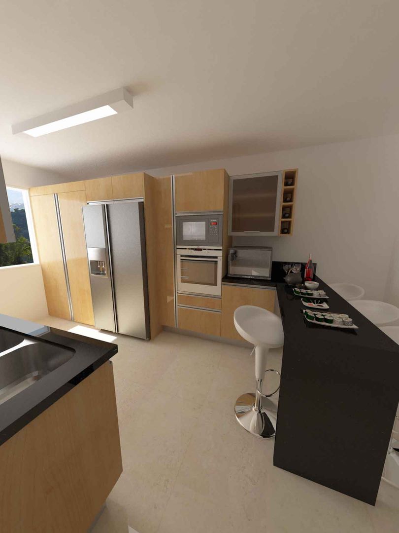 Cocinas Modelo Apartamentos EVC, OPFA Diseños y Arquitectura OPFA Diseños y Arquitectura Modern Kitchen