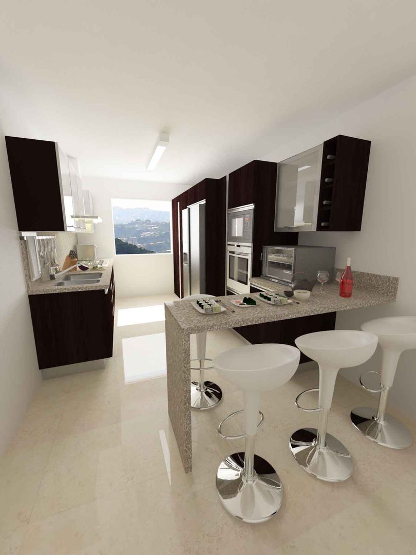 Cocinas Modelo Apartamentos EVC, OPFA Diseños y Arquitectura OPFA Diseños y Arquitectura Modern kitchen