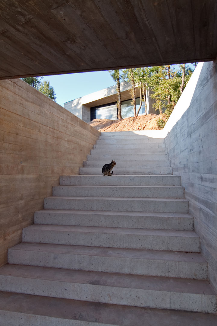 Vista del acceso des de la calle Comas-Pont Arquitectes slp Casas de estilo minimalista