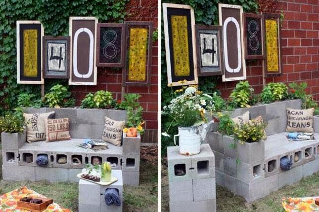 Ideas de reciclaje con bloques de hormigón, Jara y Olmo S.L Jara y Olmo S.L Industrial style garden Bricks Furniture