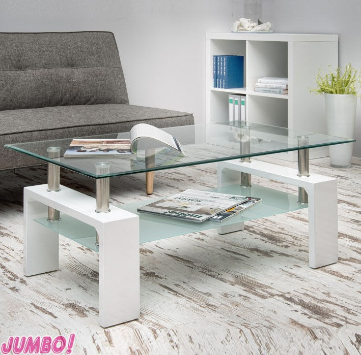 COUCHTISCH COFFEE IN WEISS HOCHGLANZ, Jumbo-Discount Jumbo-Discount Modern living room Side tables & trays