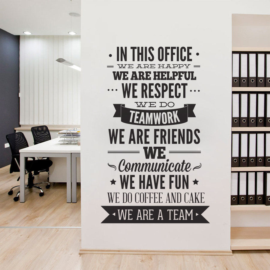 Office Decor Typography - In This Office - Wall Decal, MOONWALLSTICKERS.COM MOONWALLSTICKERS.COM Commercial spaces Office buildings
