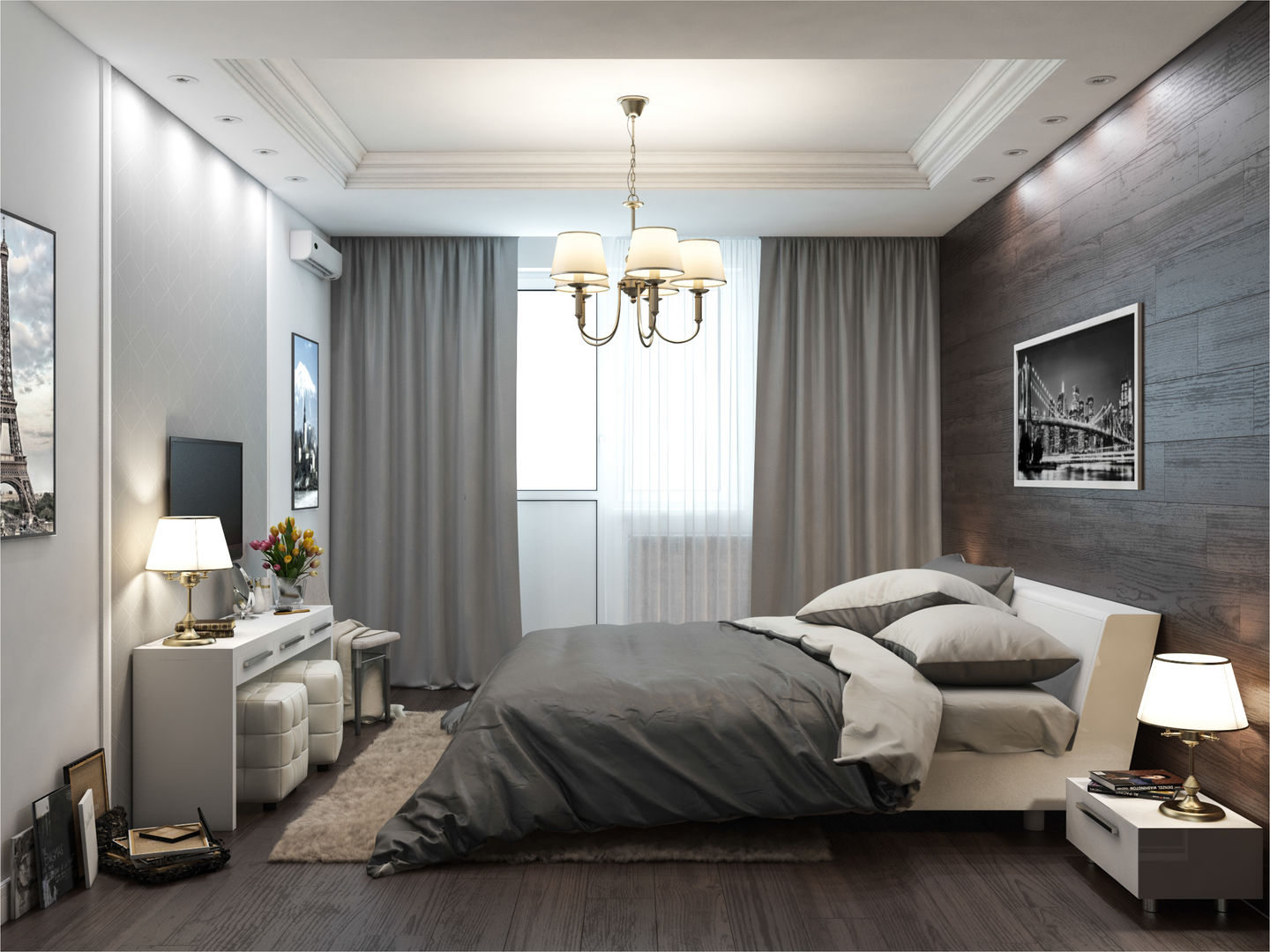 Private apartments|Частная квартира площадью 72 кв.м., Rosso Rosso Camera da letto moderna