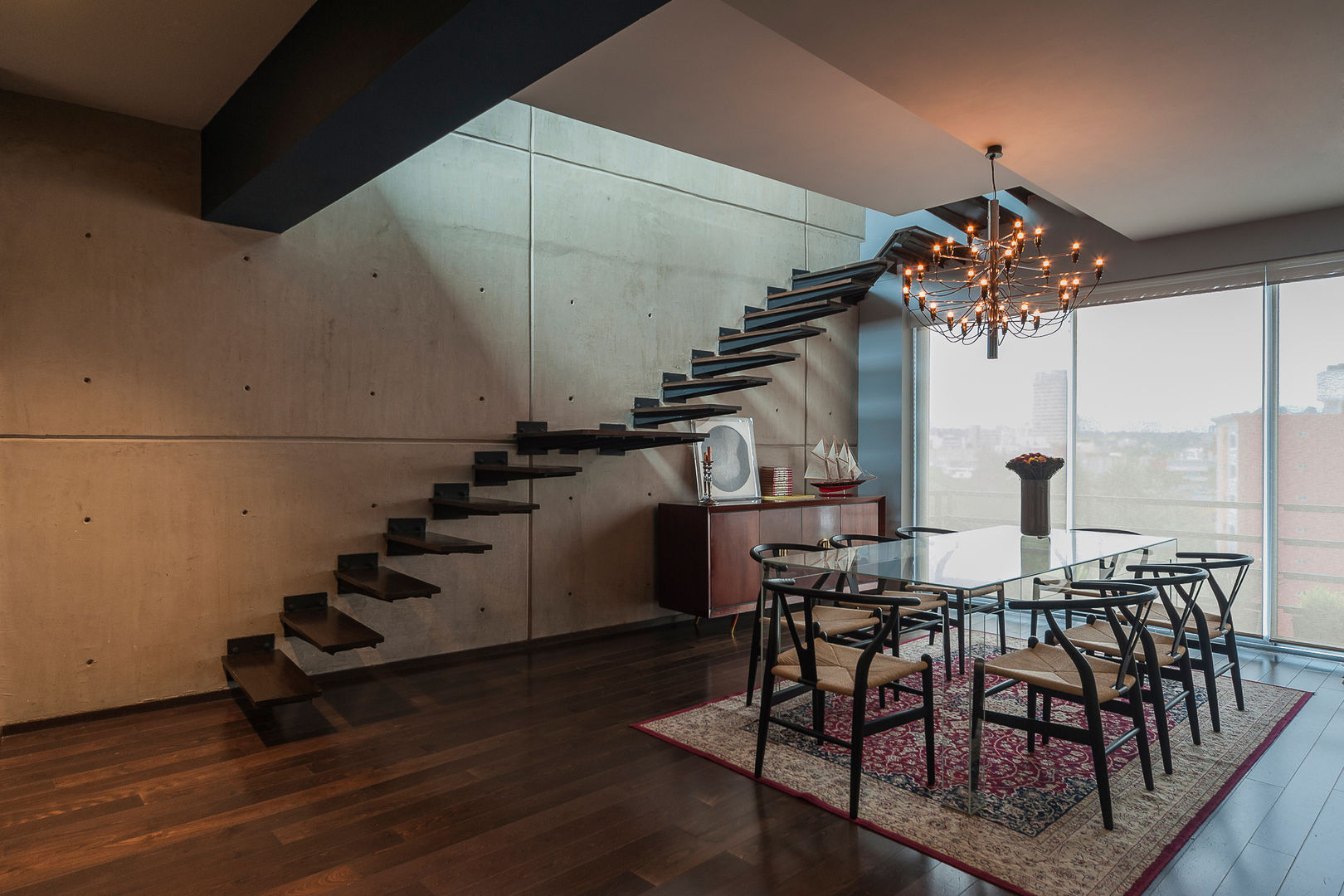 DEPARTAMENTO EN LA CONDESA II, MAAD arquitectura y diseño MAAD arquitectura y diseño غرفة السفرة