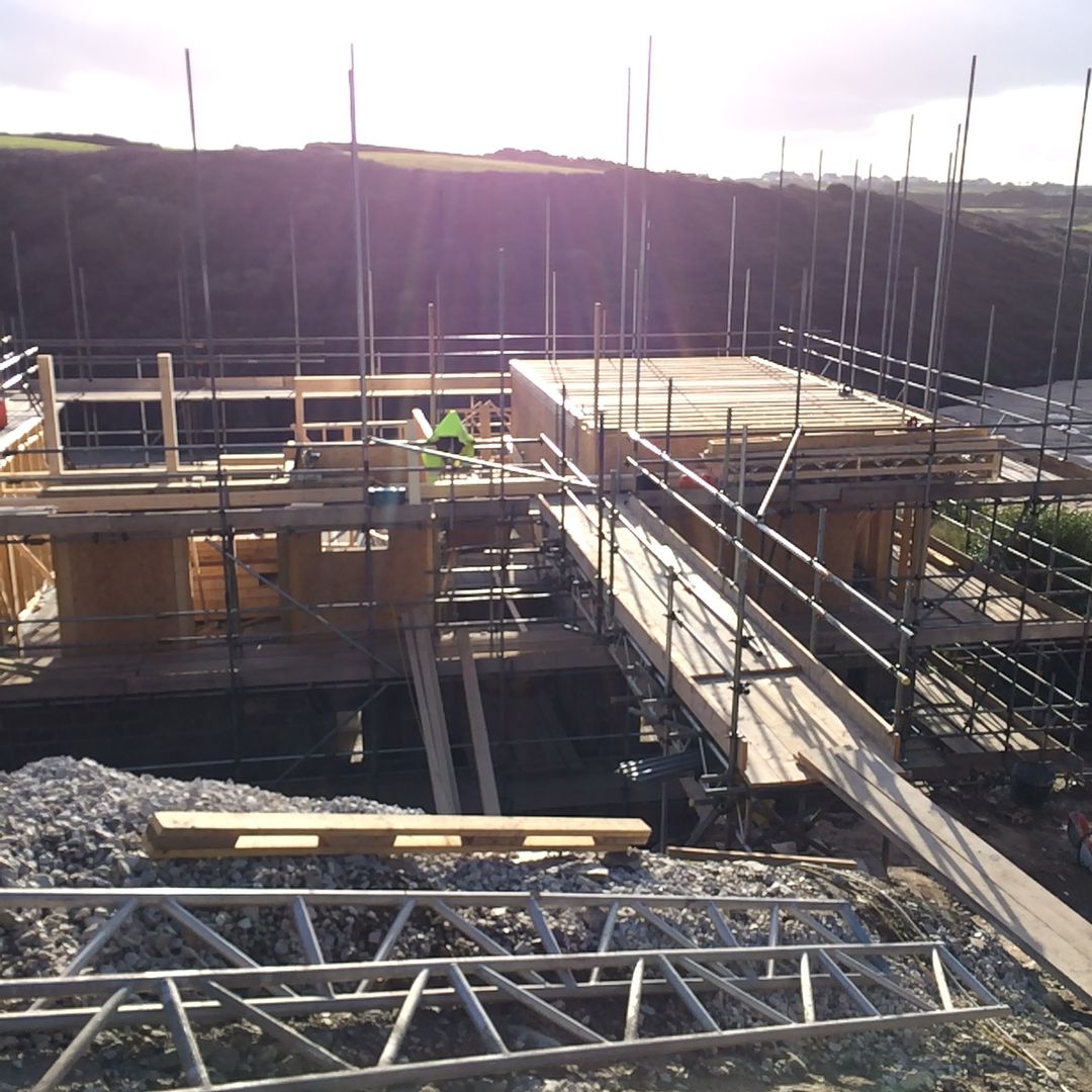 Timber Frame, Elevated Views over River Pentire Building With Frames Minimalist house Wood Wood effect