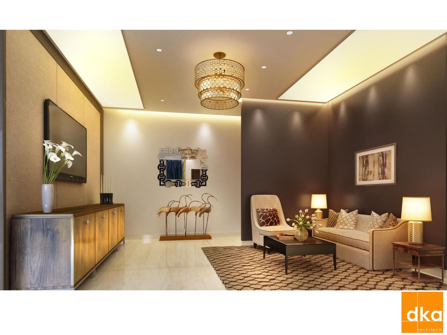 Mockup 3 BED Luxury Apartment, Dutta Kannan Partners Dutta Kannan Partners ห้องนั่งเล่น
