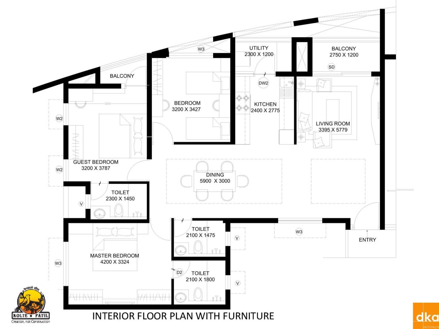 Kolte Patil Mirabillis apartment, Dutta Kannan Partners Dutta Kannan Partners Nowoczesne domy