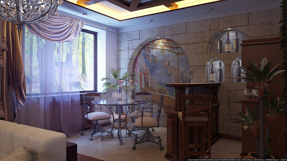 Кусочек Италии в доме, Architoria 3D Architoria 3D Mediterranean style walls & floors Limestone