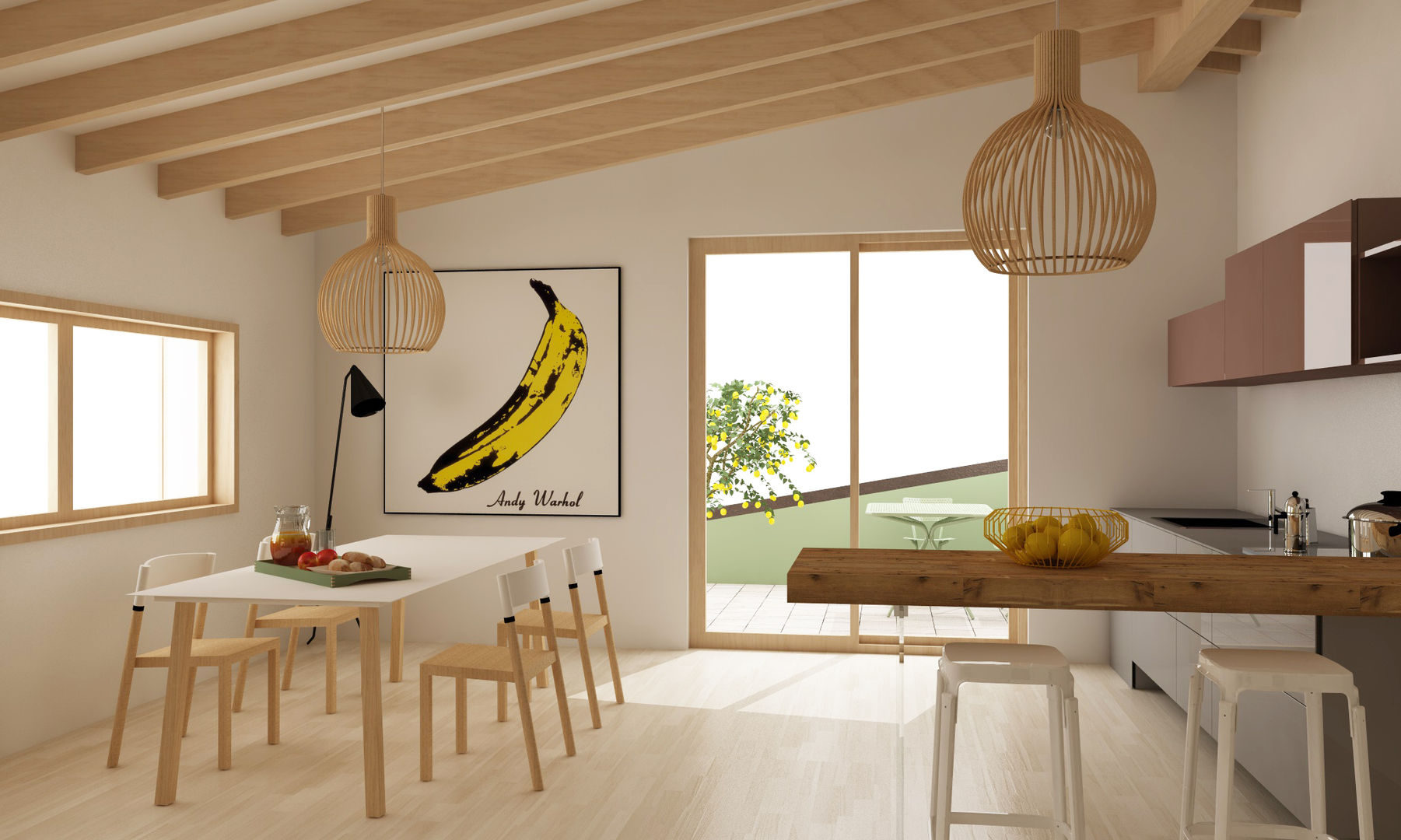 Progetto interno appartamento, Studio Cobelli Studio Cobelli Modern style kitchen Tables & chairs