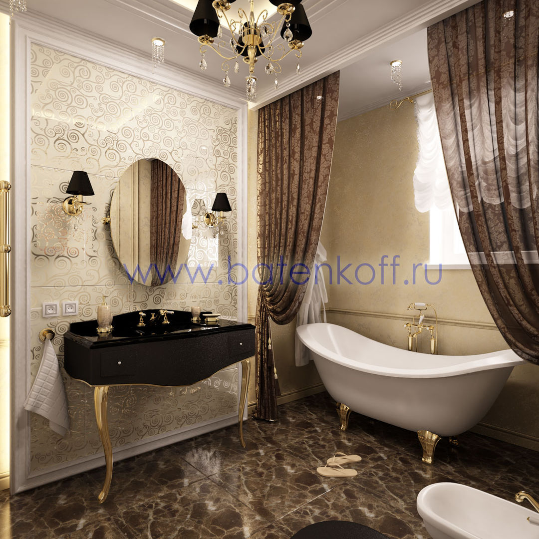 Дизайн проект ванной комнаты в классическом стиле homify Ванная в классическом стиле Плитка