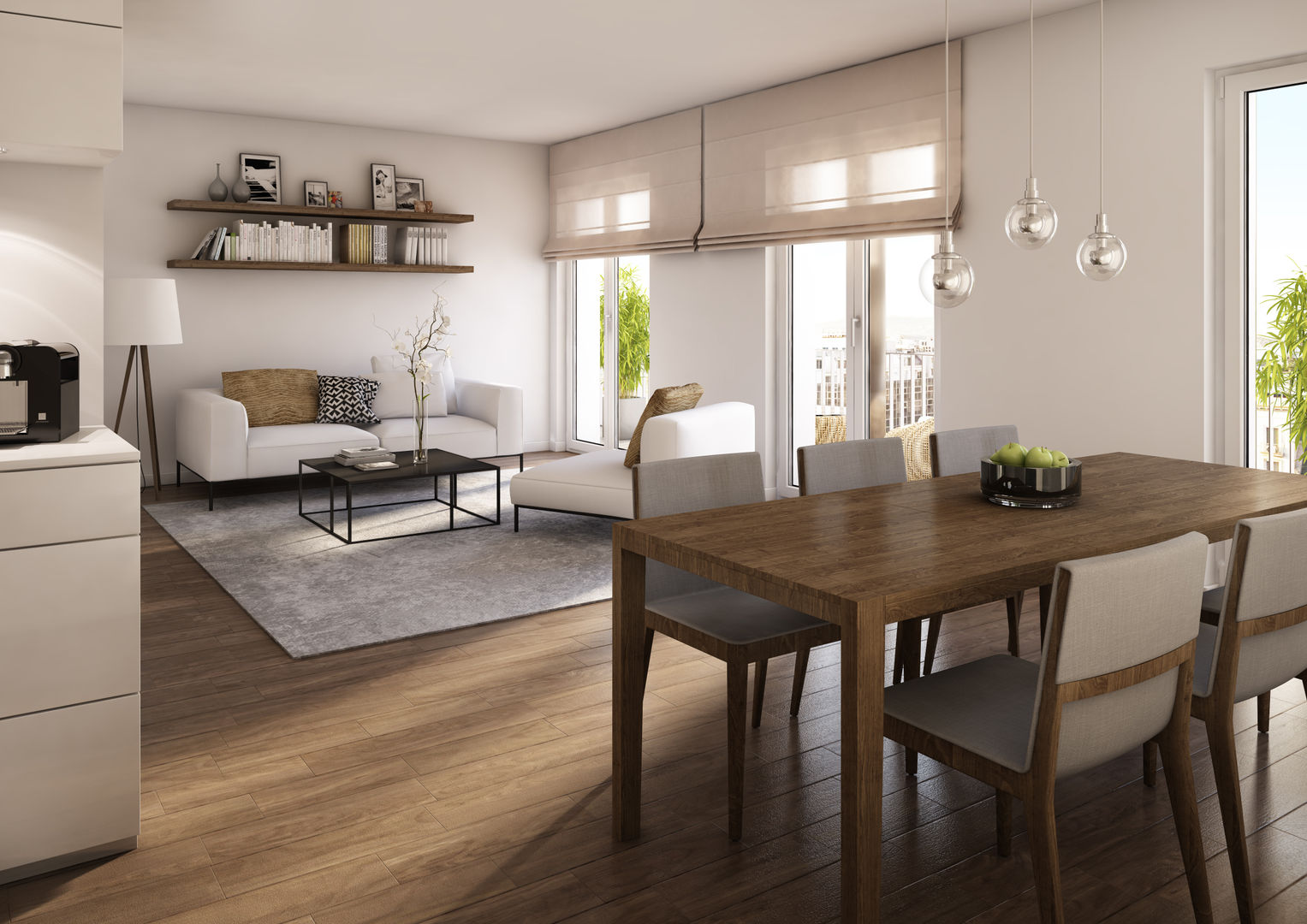 Wohnungen Bauträger 3D-Visualisierung, winhard 3D winhard 3D Modern dining room