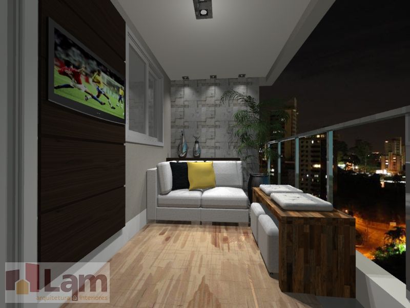 Apartamento - Mais Verde e Arte Morumbi, LAM Arquitetura | Interiores LAM Arquitetura | Interiores بلكونة أو شرفة
