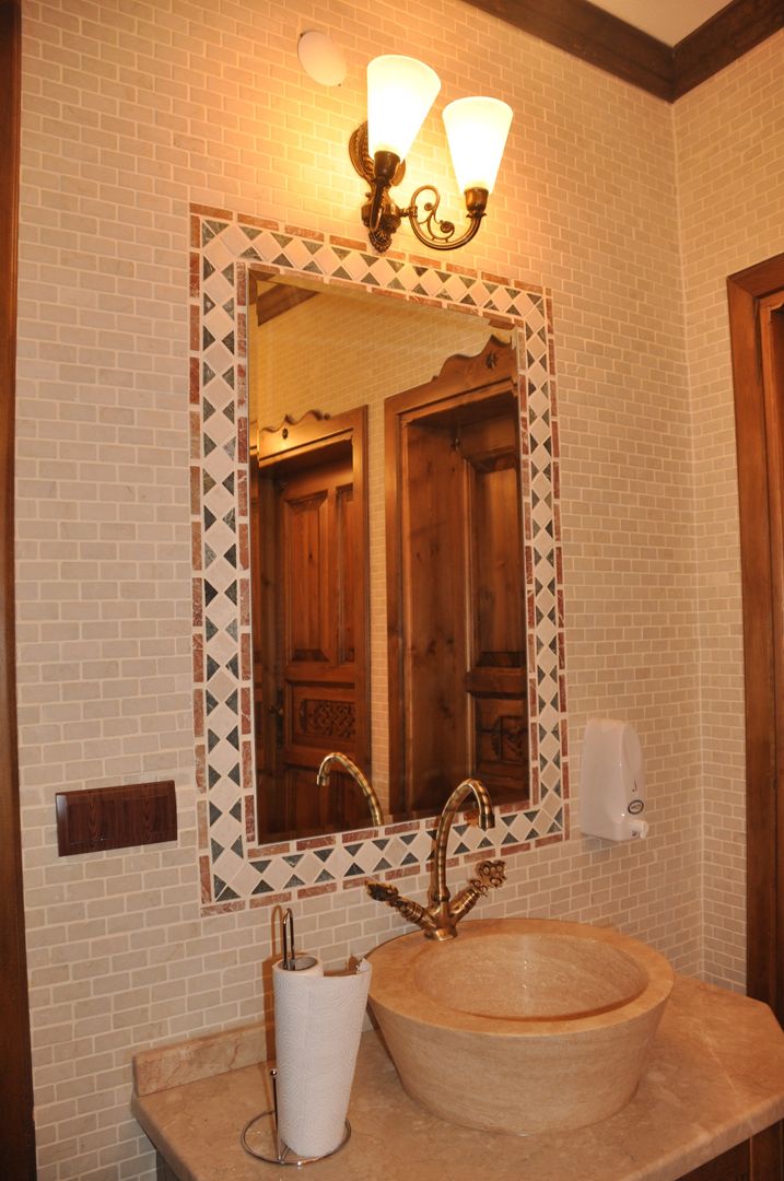 DOĞAL TAŞ SANATI, NSA NATURAL MARBLE NSA NATURAL MARBLE Rustic style bathroom Tiles