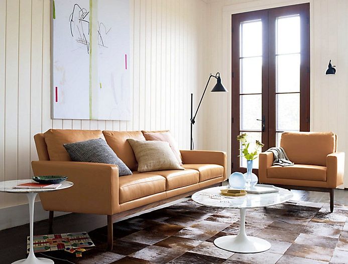 COLECCION RALEIGH , Design Within Reach Mexico Design Within Reach Mexico غرفة المعيشة جلد Grey Sofas & armchairs