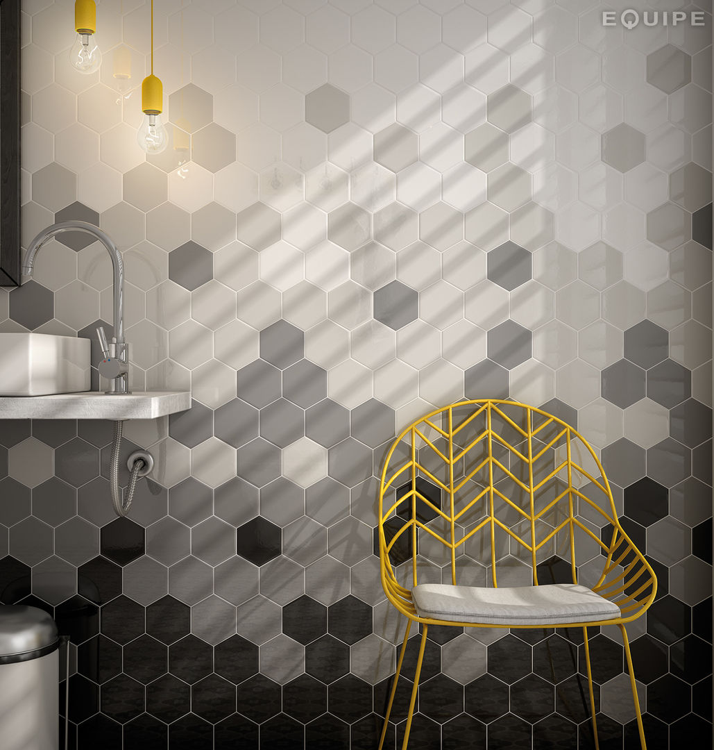 Scale Hexagon Equipe Ceramicas Baños de estilo mediterráneo Cerámico