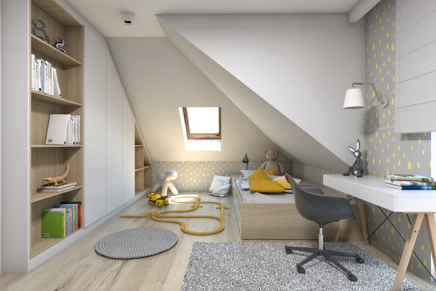 Projekt domu jednorodzinnego 7, BAGUA Pracownia Architektury Wnętrz BAGUA Pracownia Architektury Wnętrz Quarto infantil moderno