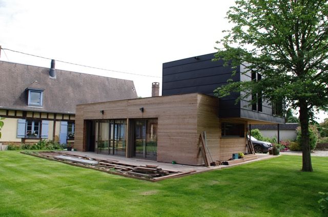 Extension d'une longère en Picardie, Atelier d'Architecture Marc Lafagne, architecte dplg Atelier d'Architecture Marc Lafagne, architecte dplg Modern houses