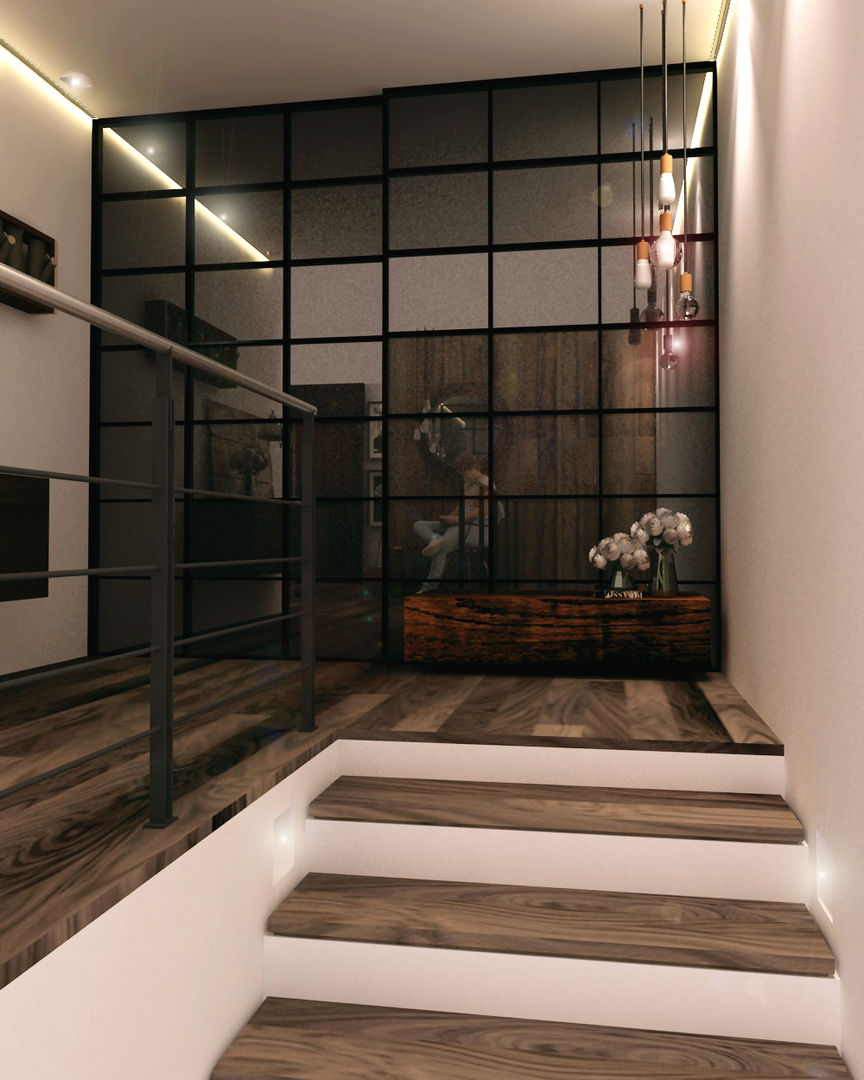 Departamento BM, Taller 03 Taller 03 industrial style corridor, hallway & stairs. Wood Wood effect