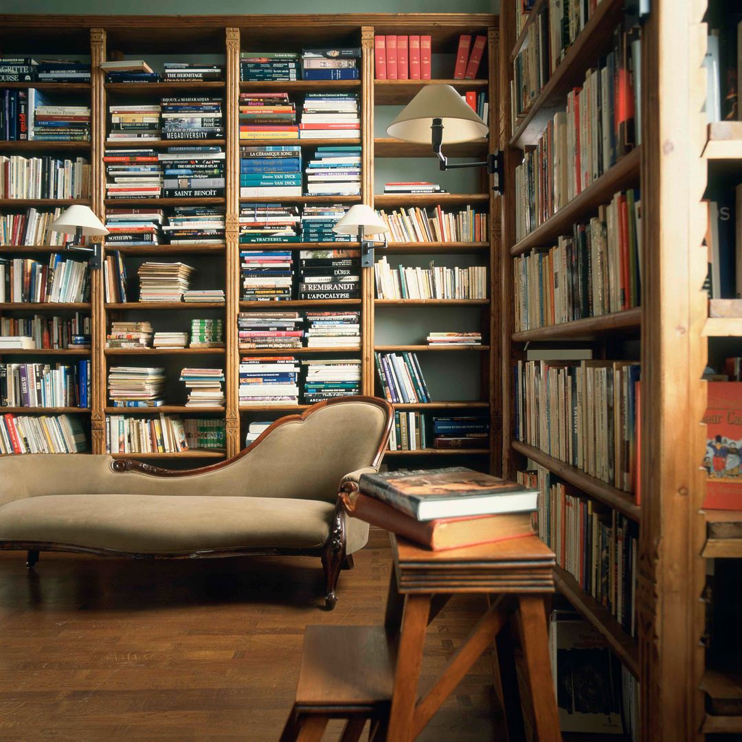 Diverses réalisations de bibliothèques, Baden Baden Baden Baden Ruang Studi/Kantor Klasik Kayu Wood effect