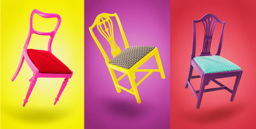 Klash Chairs homify Ruang Makan Gaya Eklektik Parket Multicolored Chairs & benches