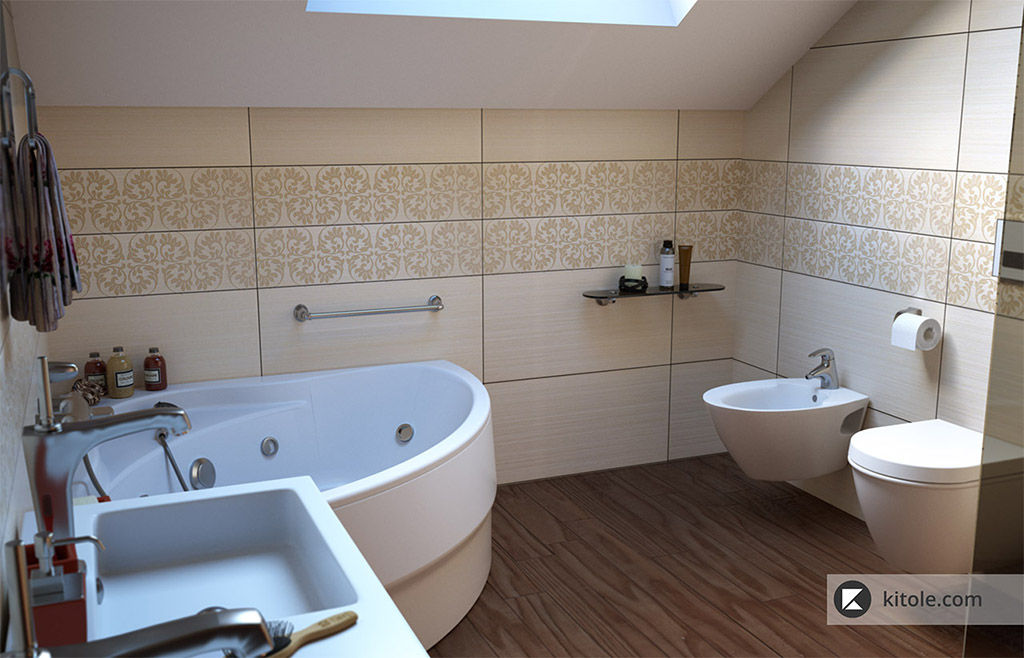 Загородный дом в Приозерске, Kitole Kitole 現代浴室設計點子、靈感&圖片