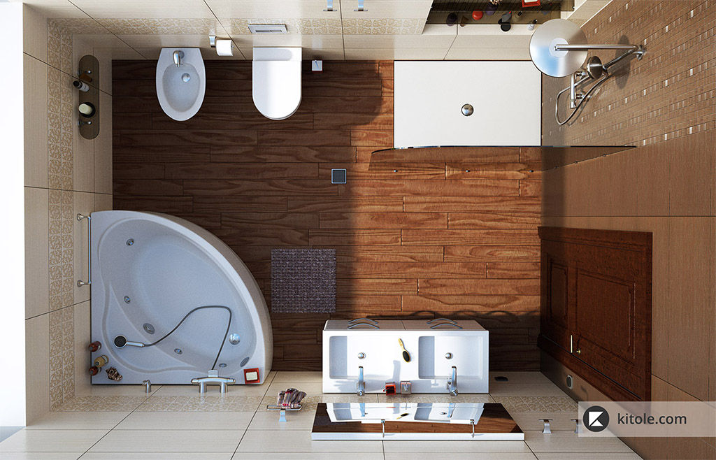 Загородный дом в Приозерске, Kitole Kitole 現代浴室設計點子、靈感&圖片