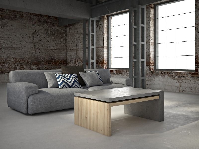 Concrete furnitures Bettoni DecoMania.pl Soggiorno minimalista