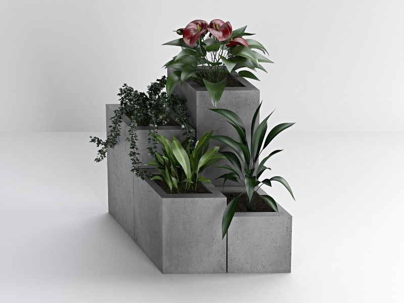 Concrete pots Bettoni DecoMania.pl Balcones y terrazas de estilo minimalista