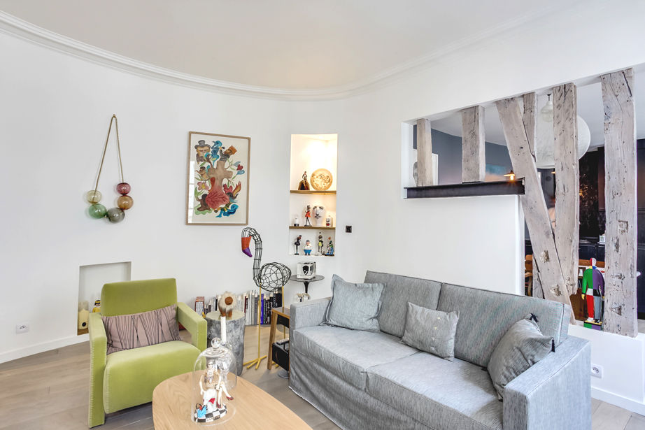 APPARTEMENT BOHEME CHIC AU MASCULIN, cristina velani cristina velani Moderne Wohnzimmer