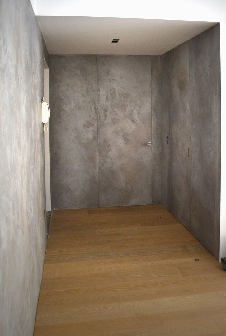 Progetto, Miko design Miko design Nowoczesny korytarz, przedpokój i schody