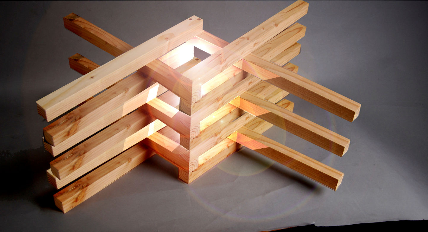 Kit TETRA, Marion Laloué Marion Laloué Minimalist living room Wood Wood effect Lighting